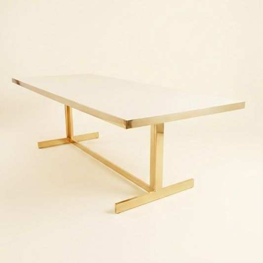 1970s Italian Brass + Lacquer Dining Table