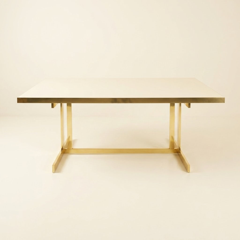 1970s Italian Brass + Lacquer Dining Table