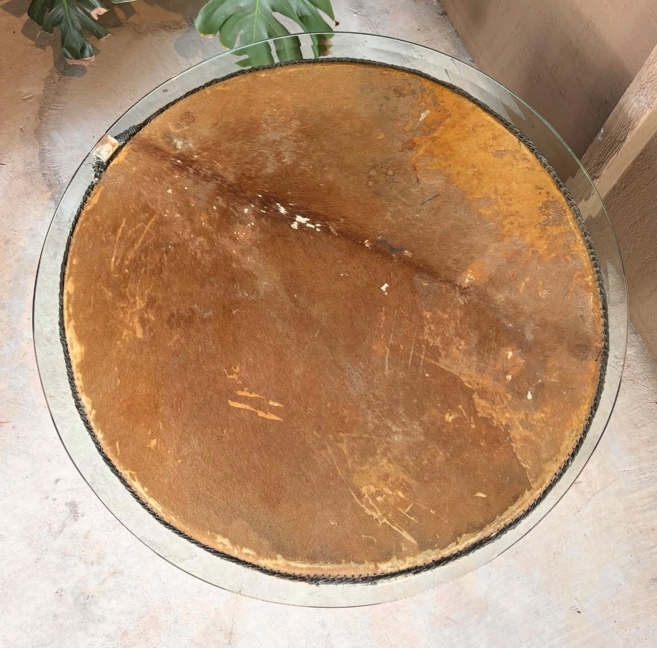 Footed African Drum Table
