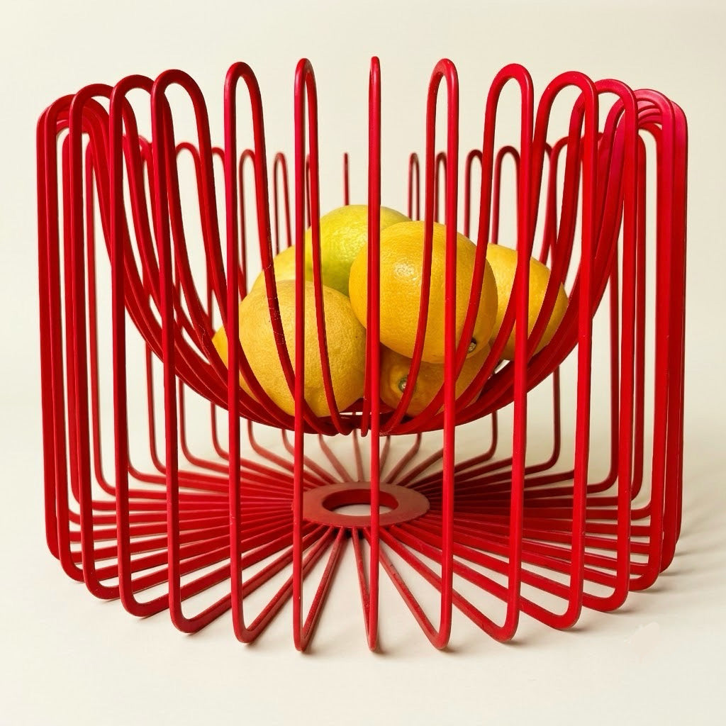 Red Trådig Fruit Bowl by Ehlén Johansson